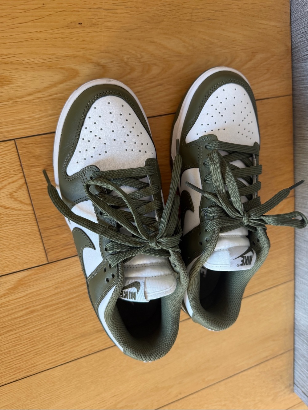 Nike Low-Top Sneakers in White and Olive